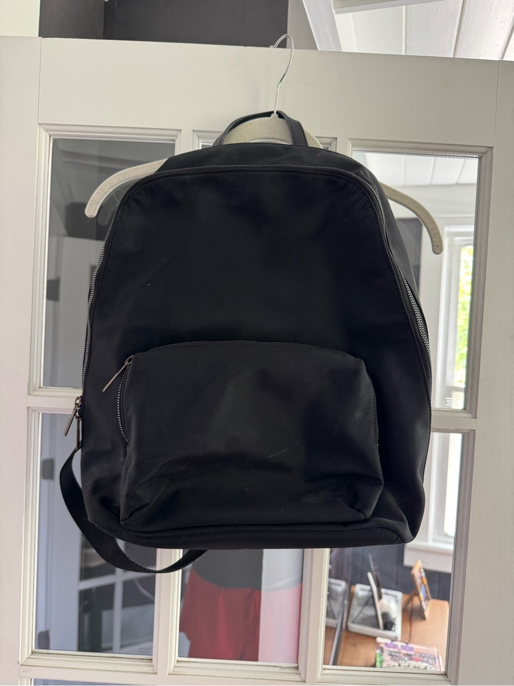 Away Black Men's Backpack with Front Zip Pocket